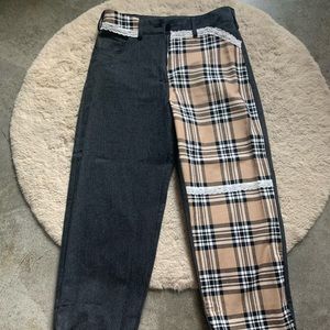 Burbie Laced Up Plaid Pants